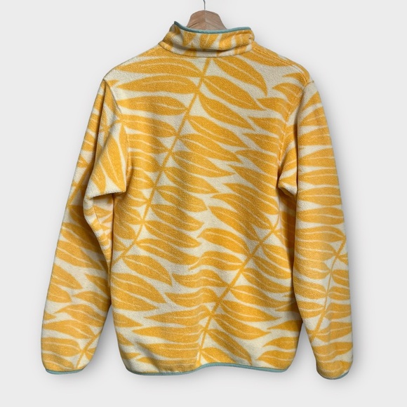 Patagonia Eucalyptus Fronds Vela Peach Synchilla Snap-T Fleece Pullover Medium - Picture 2 of 6
